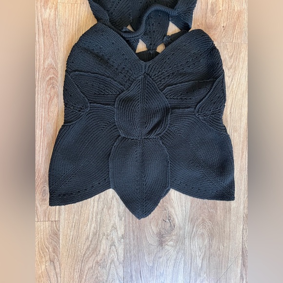 Cult Gaia Floreana Cut Out Hand Crocheted Knit Dress Size XS Black - Picture 7 of 11